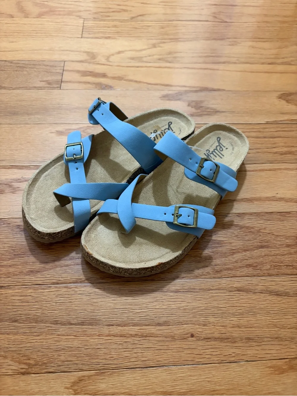 Jellypop Light Blue Crisscross Buckle Girls Sandals